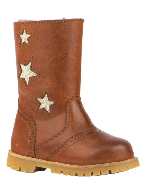 Rap Skórzane kozaki zimowe w kolorze jasnobrązowym rozmiar: 34