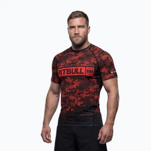 Rashguard męski Pitbull Hex Camo Hilltop Rashguard red
