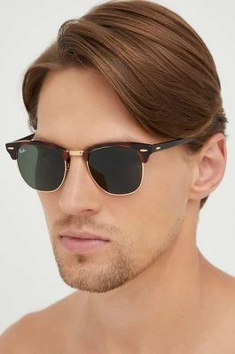 Ray-Ban okulary CLUBMASTER męskie kolor brązowy 0RB3016