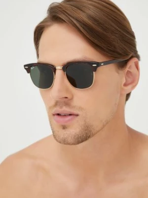 Ray-Ban okulary CLUBMASTER męskie kolor brązowy 0RB3016