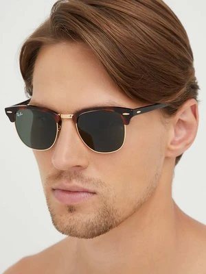 Ray-Ban okulary CLUBMASTER męskie kolor brązowy 0RB3016