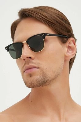 Ray-Ban okulary przeciwsłoneczne CLUBMASTER męskie kolor czarny 0RB3016