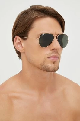 Ray-Ban okulary przeciwsłoneczne AVIATOR LARGE METAL męskie kolor złoty 0RB3025