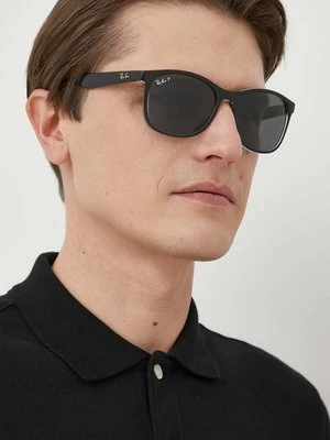 Ray-Ban okulary przeciwsłoneczne 0RB4374.60394856 męskie kolor czarny