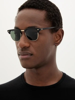 Ray-Ban okulary przeciwsłoneczne CLUBMASTER męskie kolor czarny 0RB3016