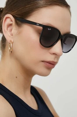 Ray-Ban okulary przeciwsłoneczne damskie kolor czarny 0RB4378