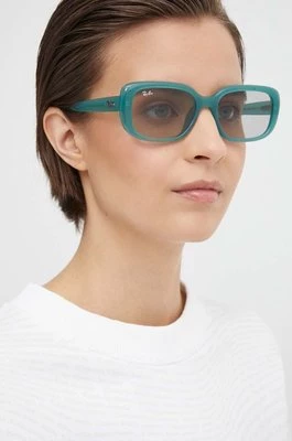 Ray-Ban okulary przeciwsłoneczne damskie kolor zielony 0RB4421D