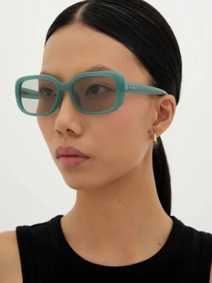 Ray-Ban okulary przeciwsłoneczne damskie kolor zielony 0RB4421D