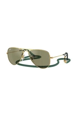Ray-Ban okulary przeciwsłoneczne dziecięce JUNIOR AVIATOR kolor zielony 0RJ9506S