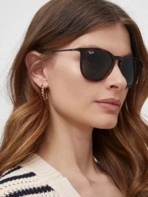 Ray-Ban okulary przeciwsłoneczne ERIKA damskie kolor brązowy 0RB4171