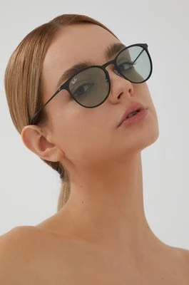 Ray-Ban okulary przeciwsłoneczne ERIKA METAL damskie kolor czarny 0RB3539