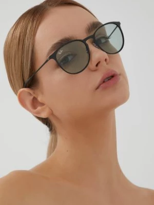 Ray-Ban okulary przeciwsłoneczne ERIKA METAL damskie kolor czarny 0RB3539