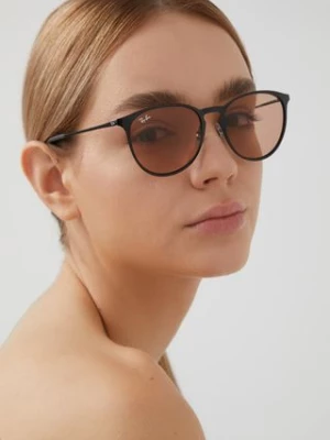 Ray-Ban okulary przeciwsłoneczne ERIKA METAL damskie kolor czarny 0RB3539