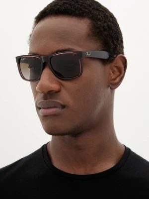 Ray-Ban okulary przeciwsłoneczne JUSTIN męskie kolor brązowy 0RB4165