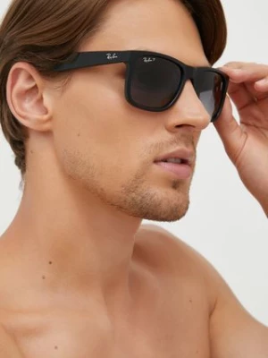 Ray-Ban okulary przeciwsłoneczne JUSTIN męskie kolor czarny 0RB4165