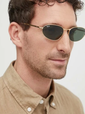 Ray-Ban okulary przeciwsłoneczne kolor złoty 0RB3734
