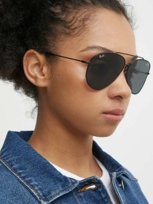 Ray-Ban okulary przeciwsłoneczne LENNY KRAVITZ X AVIATOR REVERSE kolor czarny 0RBR0101S