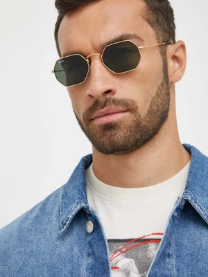 Ray-Ban okulary przeciwsłoneczne OCTAGONAL kolor zielony 0RB3556N
