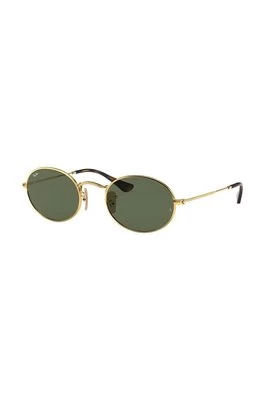 Ray-Ban okulary przeciwsłoneczne OVAL kolor złoty 0RB3547N