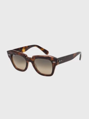 Ray-Ban okulary przeciwsłoneczne STATE STREET damskie kolor brązowy 0RB2186