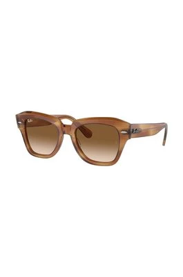 Ray-Ban okulary przeciwsłoneczne STATE STREET kolor bordowy 0RB2186