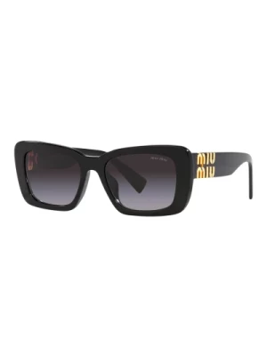 Rectangular Sunglasses with Gradient Grey Lenses and Gold Logo Miu Miu