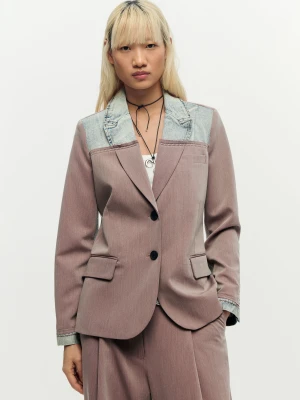 Recyklowany płaszcz blezer Desigual czerwony