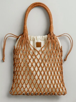 Ręcznie pleciona skórzana torebka do ręki Nodo - handmade LAÏF