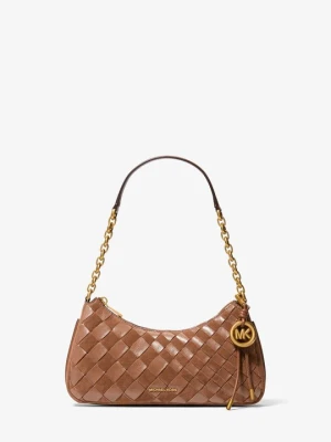 Ręcznie pleciona średnia torebka Nolita ze skóry z łańcuszkiem Michael Kors BRĄZOWY (Brązowy)