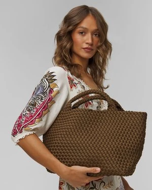 Ręcznie pleciona torebka damska Naghedi St Barths Medium Tote