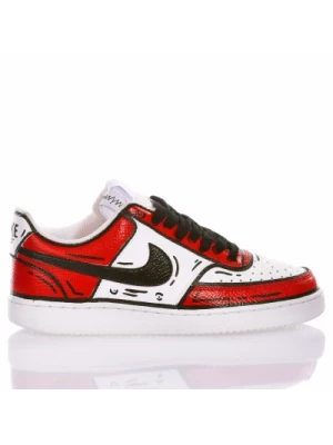 Ręcznie Robione Fluorescencyjne Czerwone Sneakersy Nike