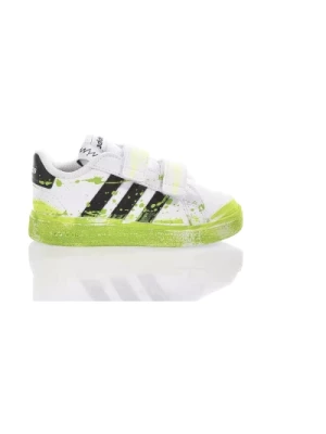 Ręcznie Robione Zielono-Białe Sneakersy Adidas