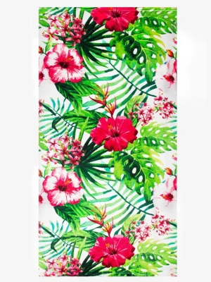 Zdjęcie produktu Ręcznik plażowy z mikrofibry w tropikalny wzór kwiatowy Monstera Poupee Marilyn