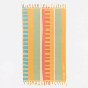 Ręcznik rysunek poziome i pionowe paski zielony BIMBA Y LOLA