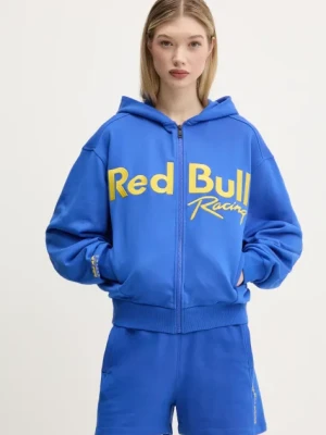 Red Bull Racing x Pepe Jeans bluza bawełniana LOGO ZIP HOODIE damska kolor fioletowy z kapturem z aplikacją RL580011