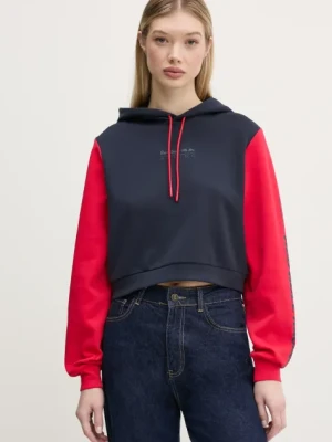 Zdjęcie produktu Red Bull Racing x Pepe Jeans bluza COLOUR BLOCK HOODY damska kolor granatowy z kapturem z nadrukiem RL580007