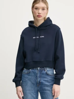 Zdjęcie produktu Red Bull Racing x Pepe Jeans bluza CROPPED LOGO HOODY damska kolor granatowy z kapturem z aplikacją RL580008