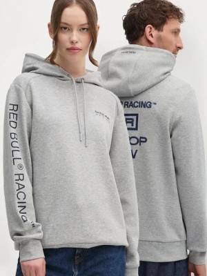 Red Bull Racing x Pepe Jeans bluza kolor szary z kapturem z nadrukiem RU580006