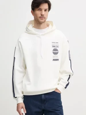 Red Bull Racing x Pepe Jeans bluza LOGO STACK HOODY męska kolor beżowy z kapturem z nadrukiem RM580013