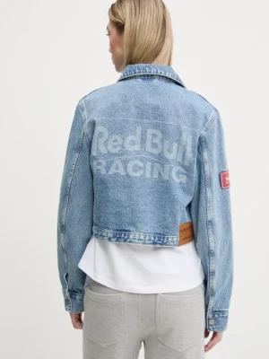 Red Bull Racing x Pepe Jeans kurtka jeansowa COACH JACKET kolor niebieski przejściowa RL400015R17