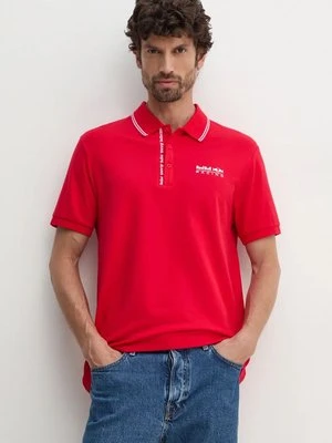 Red Bull Racing x Pepe Jeans polo męski kolor czerwony z nadrukiem RM540001