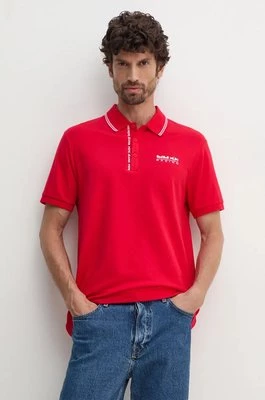 Red Bull Racing x Pepe Jeans polo męski kolor czerwony z nadrukiem RM540001