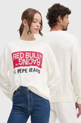 Red Bull Racing x Pepe Jeans sweter bawełniany kolor beżowy lekki RU700002