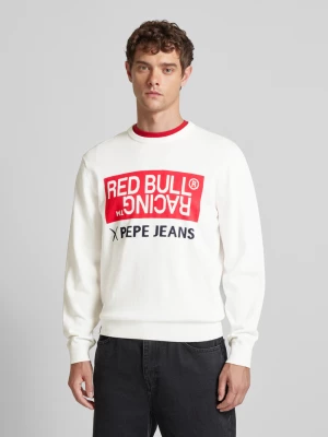 RED BULL RACING x Pepe Jeans — Sweter z dzianiny z napisem z logo