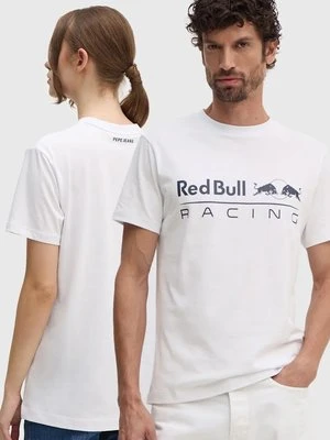 Red Bull Racing x Pepe Jeans t-shirt bawełniany kolor biały z nadrukiem RU500005