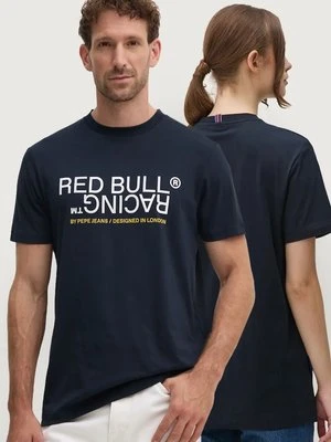 Red Bull Racing x Pepe Jeans t-shirt bawełniany kolor granatowy z nadrukiem RU500002