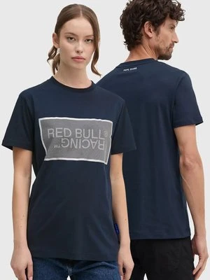 Red Bull Racing x Pepe Jeans t-shirt bawełniany kolor granatowy z nadrukiem RU500004