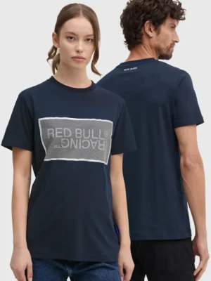 Red Bull Racing x Pepe Jeans t-shirt bawełniany kolor granatowy z nadrukiem RU500004