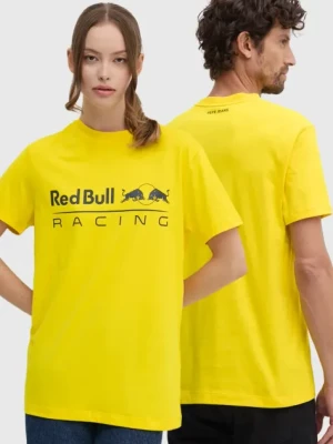 Red Bull Racing x Pepe Jeans t-shirt bawełniany kolor żółty z nadrukiem RU500005