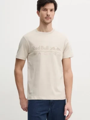 Red Bull Racing x Pepe Jeans t-shirt bawełniany LOGO TEE męski kolor beżowy z nadrukiem RM500016